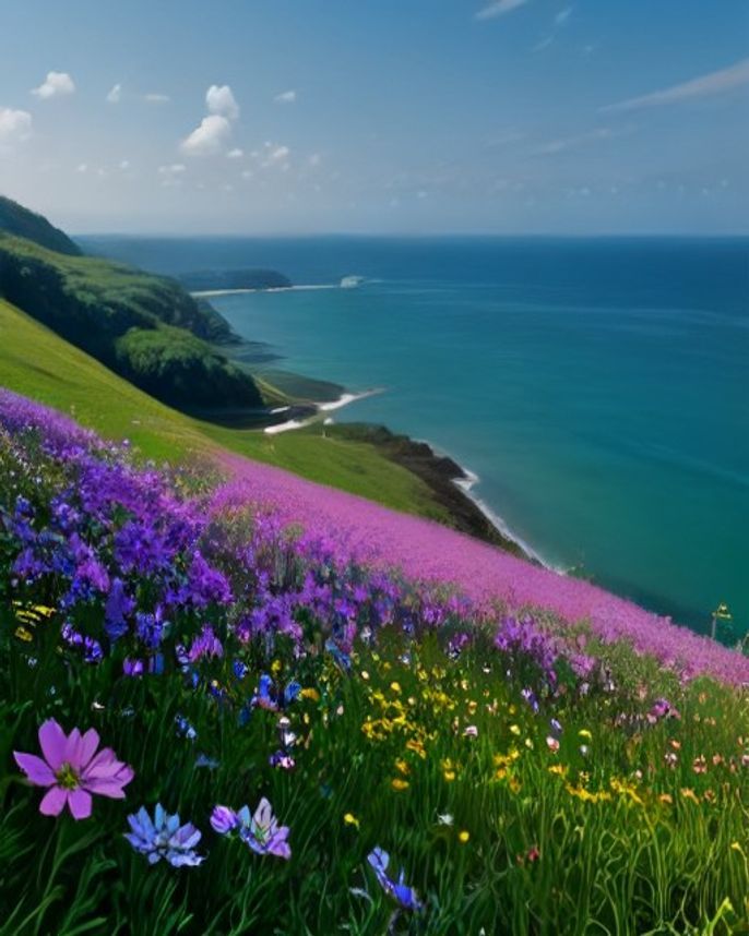 能古島の花の斜面
